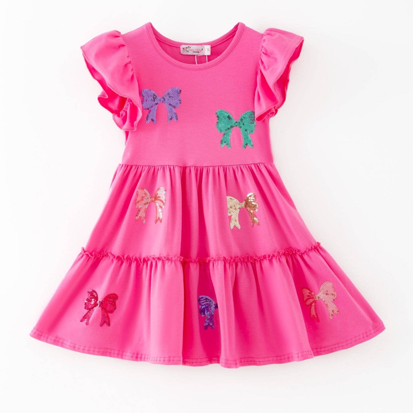 Coquette Bow Sequin Girls Dress