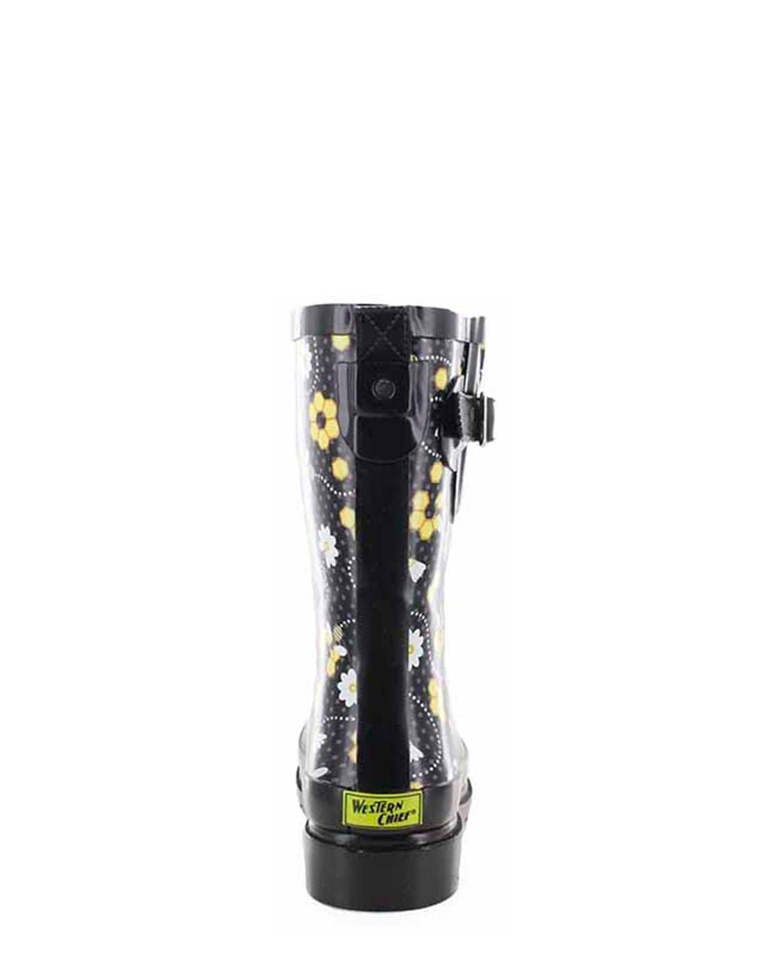 Women's Bloom Bees Mid Rain Boot - Black