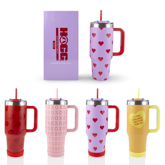 40oz POWDER COATED BIG SWIG TUMBLER - VALENTINE'S COLLECTION: Hearts