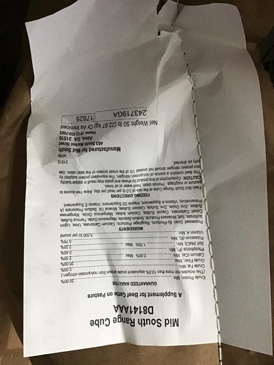 MS 20% Range Cubes - Cattle