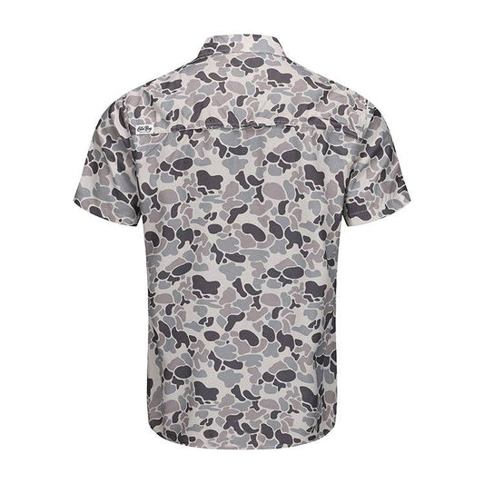 OLE BOY Performance Button Up Fishing Shirt - Grey Camo