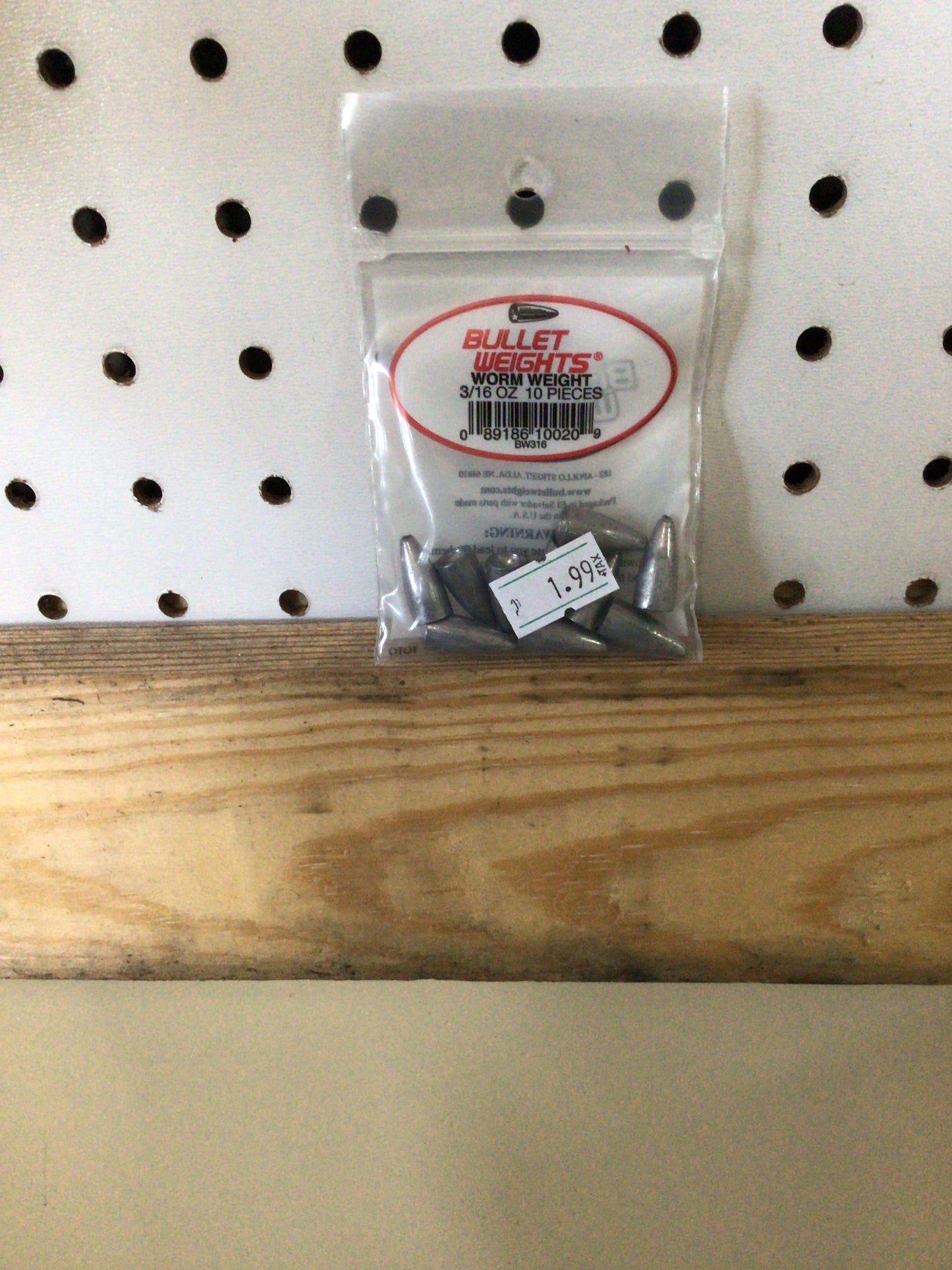 Bullet weights worm weight 3/16 oz