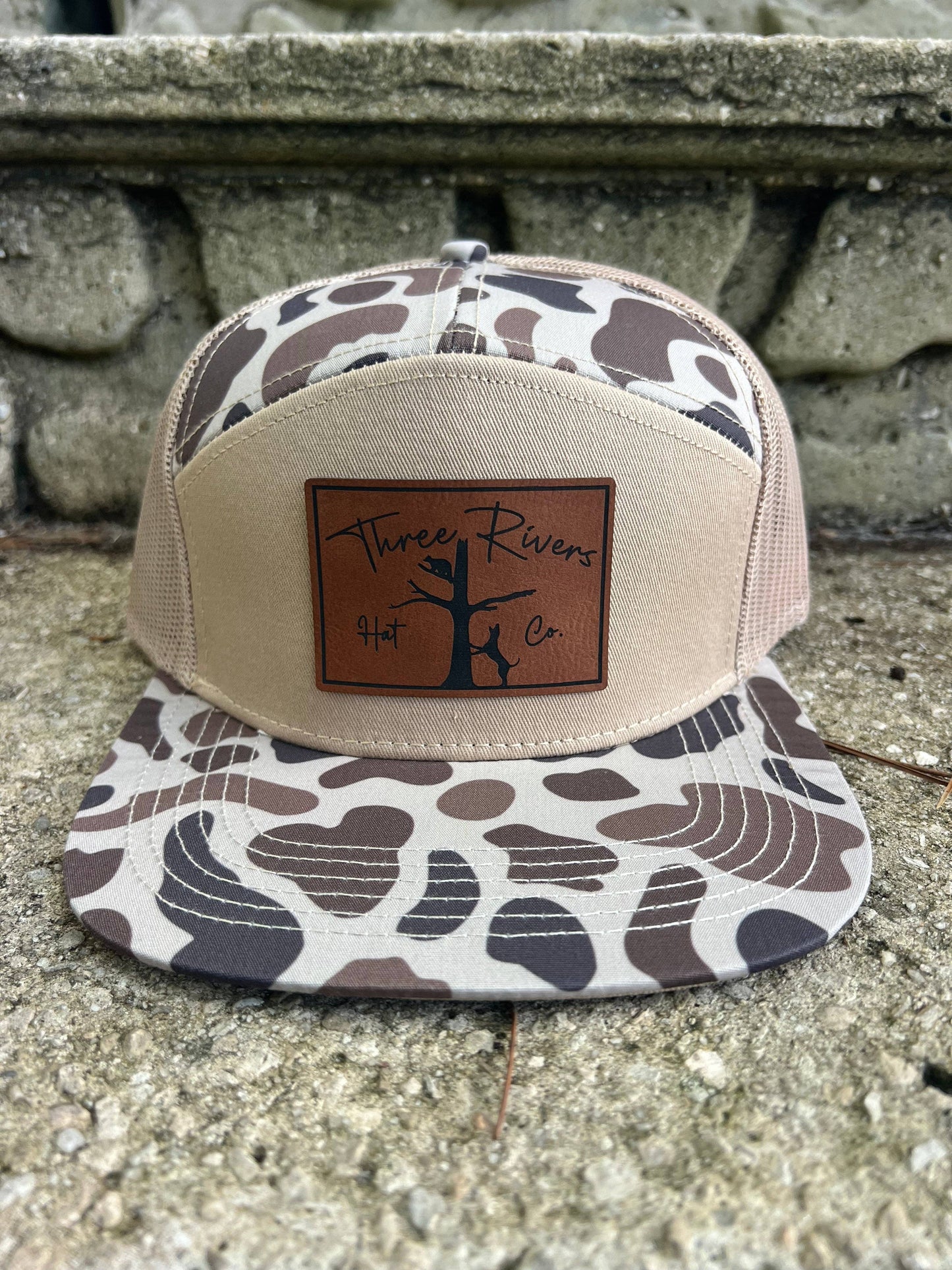 Coon Dog - “Old’s Cool” Camo Flatbill Snapback - Lost Hat Co. 7 panel