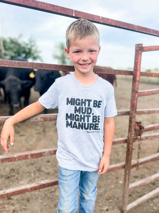 Western Graphic ‘Mud or Manure" Grey Toddler/Youth Tee