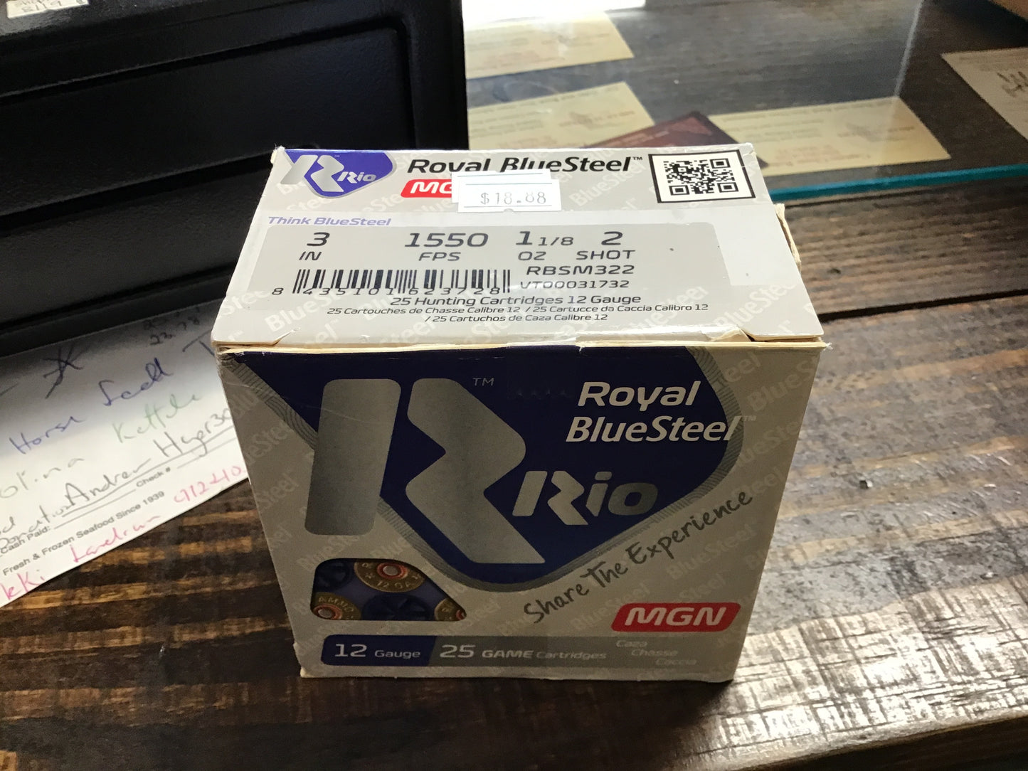 Rio royal blue steel # 2 steel shot. 1550 fps