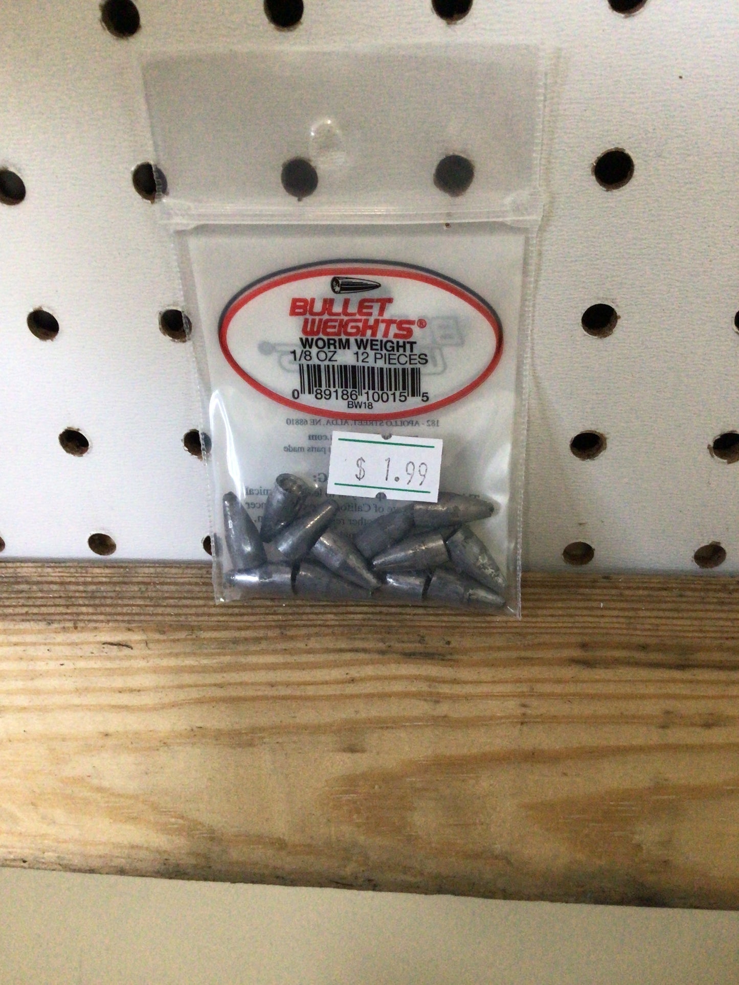 Bullet weights worm weight 1/8 oz