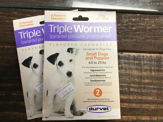 Triple wormer small dog  6.0-25 lbs
