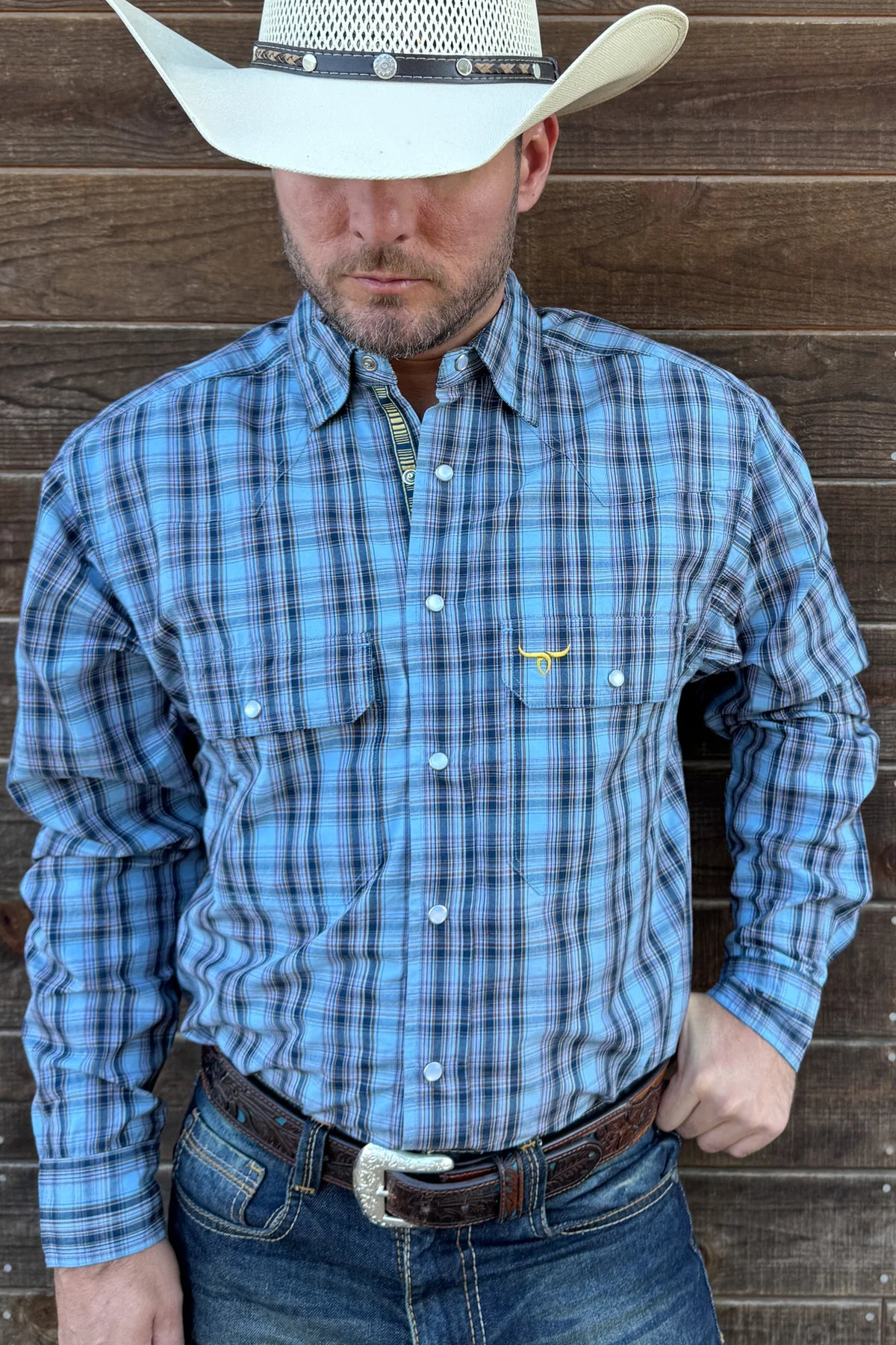 Drover Stockade Pearl Snap LS