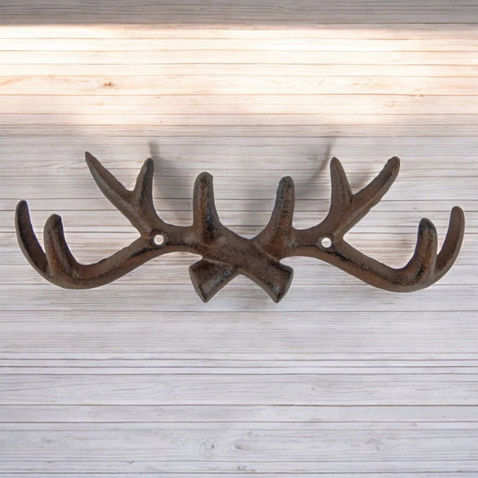 Cast Iron Antler Hook Rustic Cabin Decor