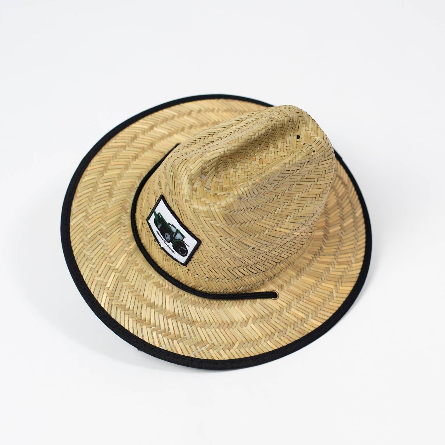 Summer Green Tractor Kids Straw Hat