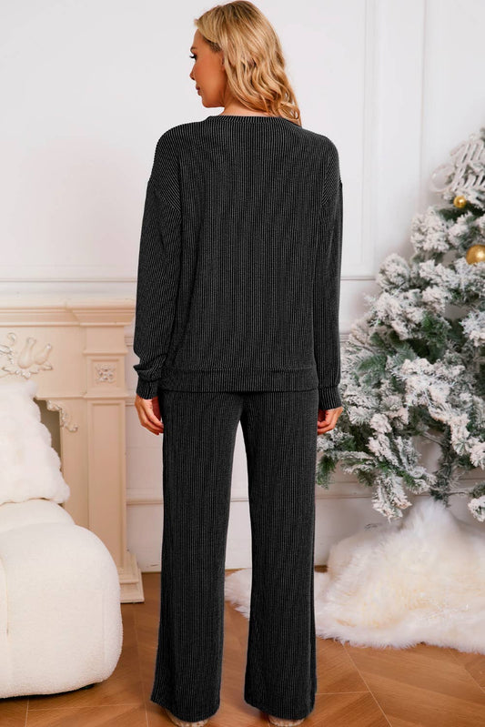 JOLLY Christmas Graphic Corded Pants Set