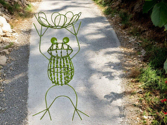 Twisted Metal Green Frog Plant Stand
