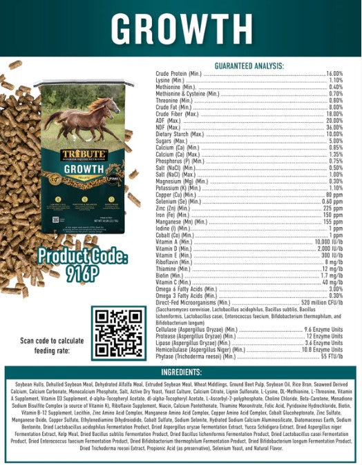 Tribute Growth 16% Pellet 50LBS