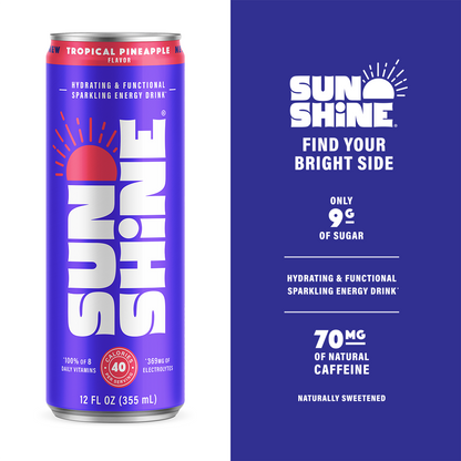 Sunshine Energy - Tropical Pineapple (12 pk- 12oz)