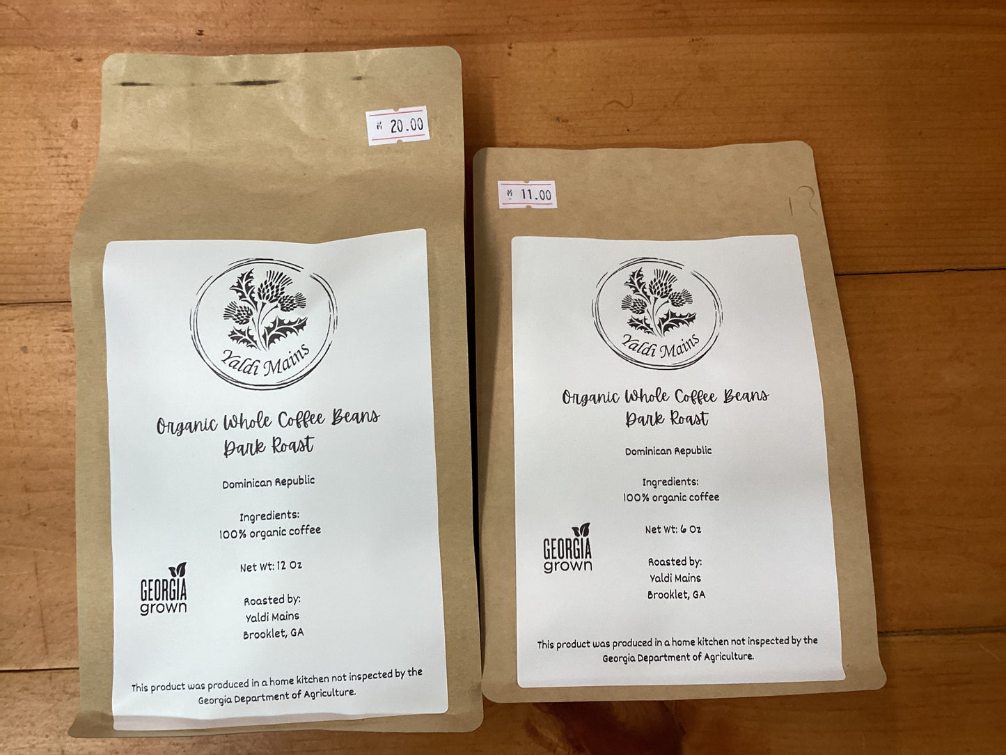 Yaldi Mains Organic Whole Coffee Beans Dark Roast