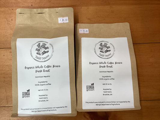 Yaldi Mains Organic Whole Coffee Beans Dark Roast