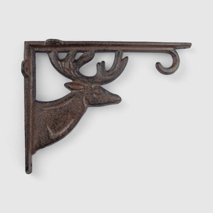 Cast Iron Deer Bracket Lodge Shelf Support, Cabin Home Decor