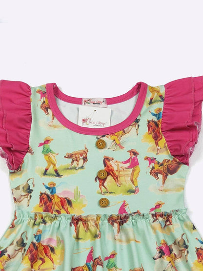 Aqua Rodeo Girls Dress