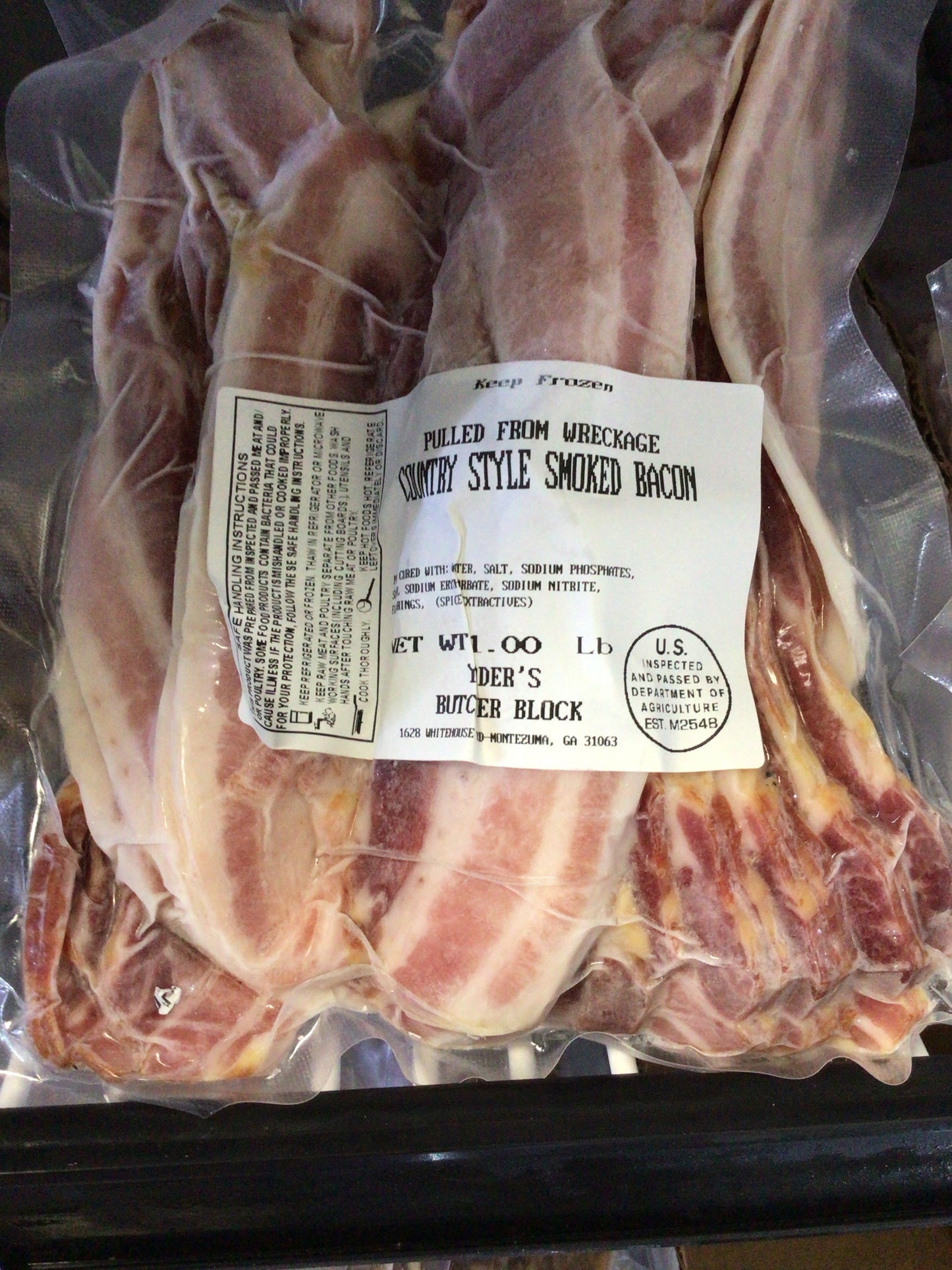 Yoder’s butcher block country style smoked bacon