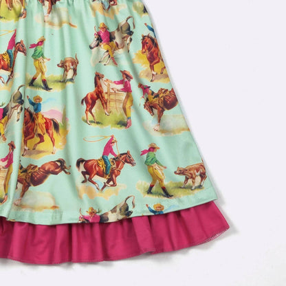 Aqua Rodeo Girls Dress