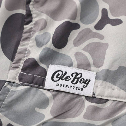 OLE BOY Performance Button Up Fishing Shirt - Grey Camo