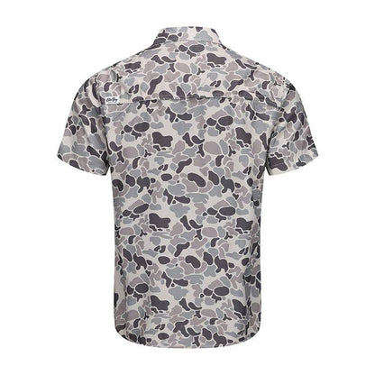 OLE BOY Performance Button Up Fishing Shirt - Grey Camo