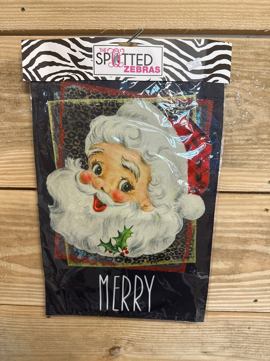 Garden Flag - Merry Vintage Santa Christmas Decor