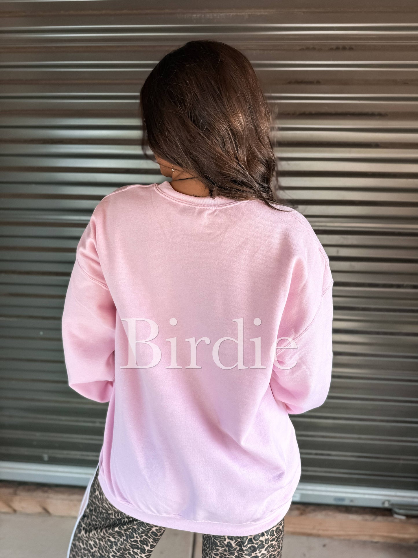 Sequence Santa Graphic Crewneck on Light Pink