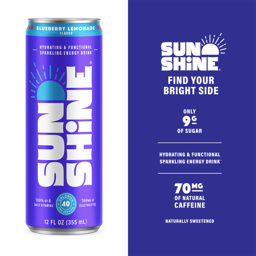 Sunshine Energy - Blueberry Lemonade (12 pk - 12o