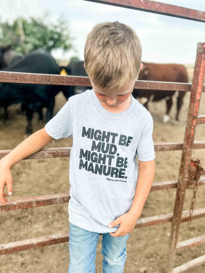 Western Graphic ‘Mud or Manure" Grey Toddler/Youth Tee