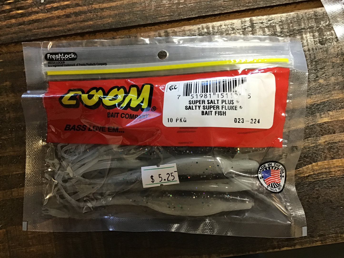 Zoom 5” super fluke (bait fish)