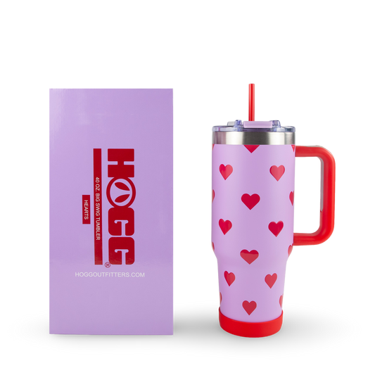 40oz POWDER COATED BIG SWIG TUMBLER - VALENTINE'S COLLECTION: Hearts