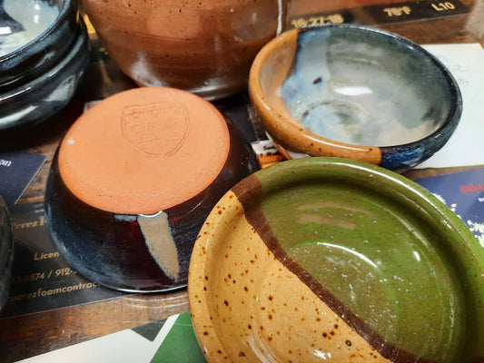 Artisan pottery bread dipping bowl