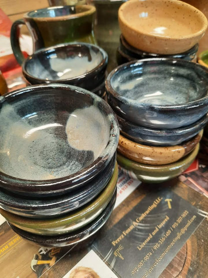 Artisan pottery bread dipping bowl