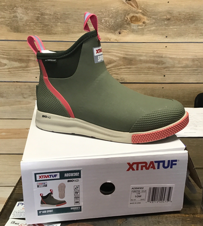 XTRATUF  Women's Ankle Deck Boot Sport - Olive