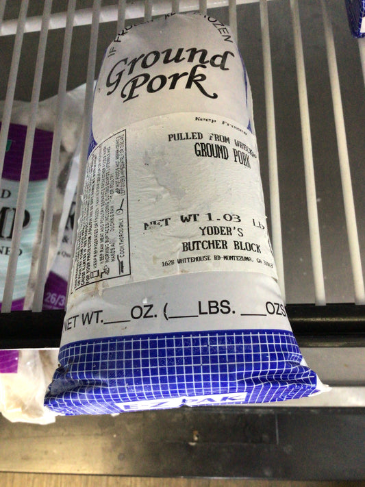 Yoder’s butcher block ground pork