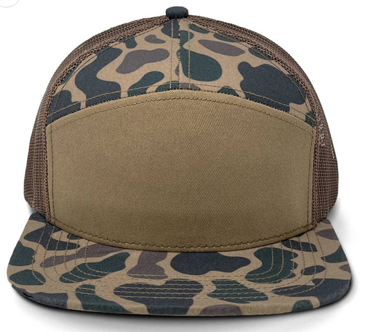 Coon Dog - “Old’s Cool” Camo Flatbill Snapback - Lost Hat Co. 7 panel