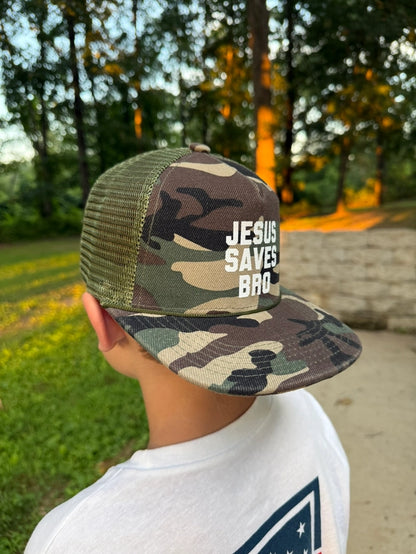 Jesus Saves Bro Camo Kids Hat | Youth