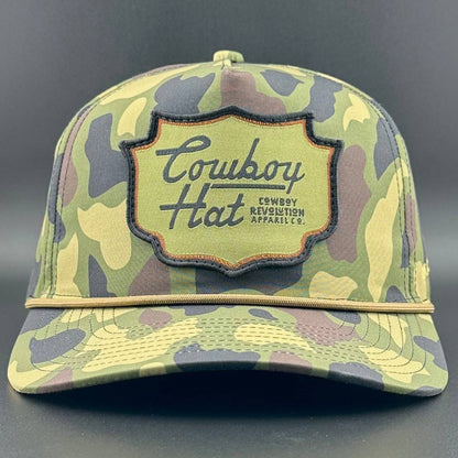 Cowboy Revolution Apparel Co. Rope Hat "Woodland" Camo Patch - Performance Hat