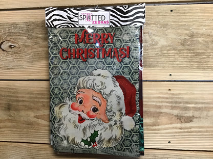 Garden Flag - Merry Christmas Vintage Santa with Holly