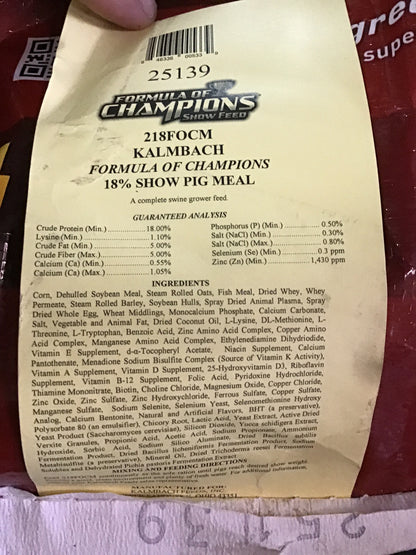 FOC show pig 18% meal