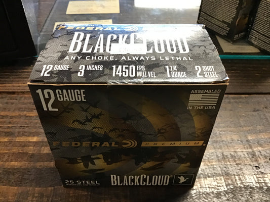 Federal black cloud 12ga 3in  2 shot steel