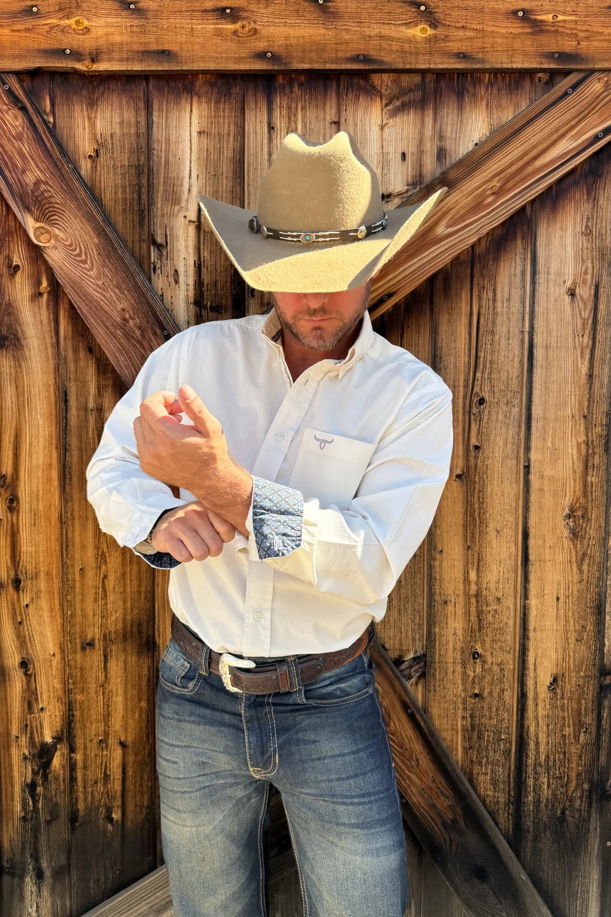 Drover Oatmeal Button Shirt LS