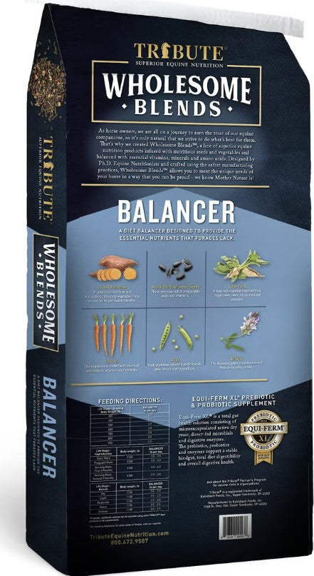 Tribute Equine Nutrition Wholesome Blends Balancer Horse Feed, 50-lb bag