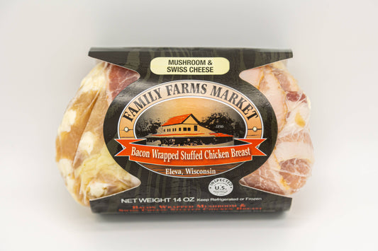 Bacon Wrapped Stuff Chicken Breast - Mushroom Swiss