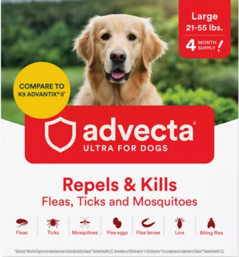 Advecta Ultra Flea and Tick Protection for Large Dogs 21-55 lb., 4 ct.