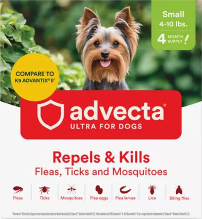 Advecta Ultra Flea and Tick Protection for Small Dogs 4-10 lb., 4 ct.