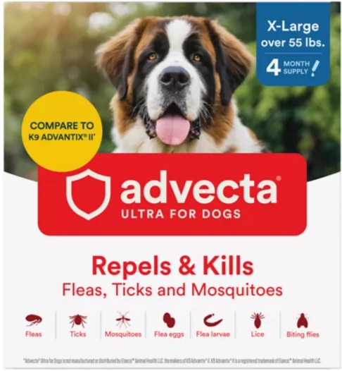 Advecta Ultra Flea and Tick Protection for Extra-Large Dogs 55 lb. and Up, 4 ct.