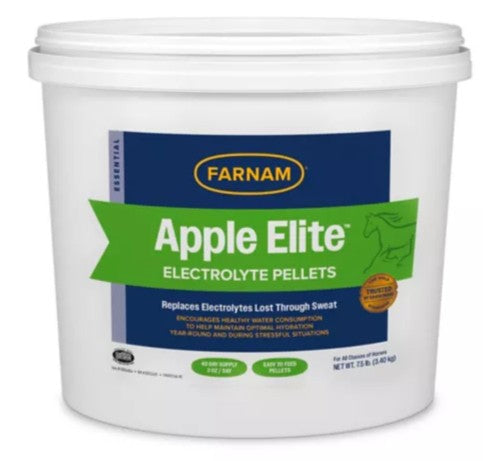 Farnam Apple Elite Electrolyte Pellets Horse Supplement, 7.5-lb bucket