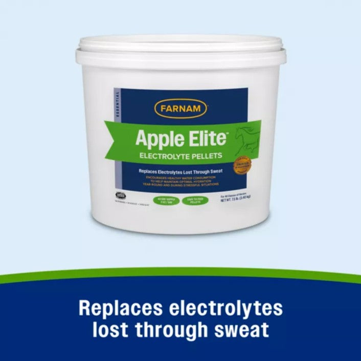Farnam Apple Elite Electrolyte Pellets Horse Supplement, 7.5-lb bucket